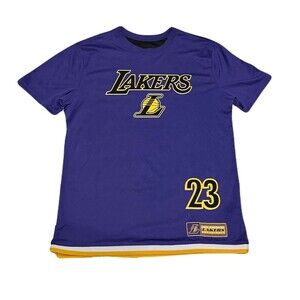 NBA UNK Lebron James 23 LA Lakers Warm Up Jersey Shirt Mens Medium Purple EUC